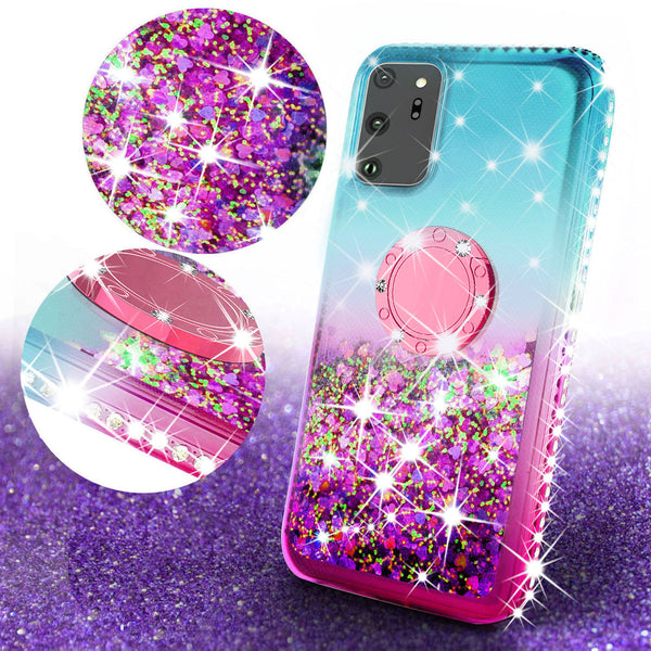 glitter phone case for samsung galaxy note 20 - teal/pink gradient - www.coverlabusa.com