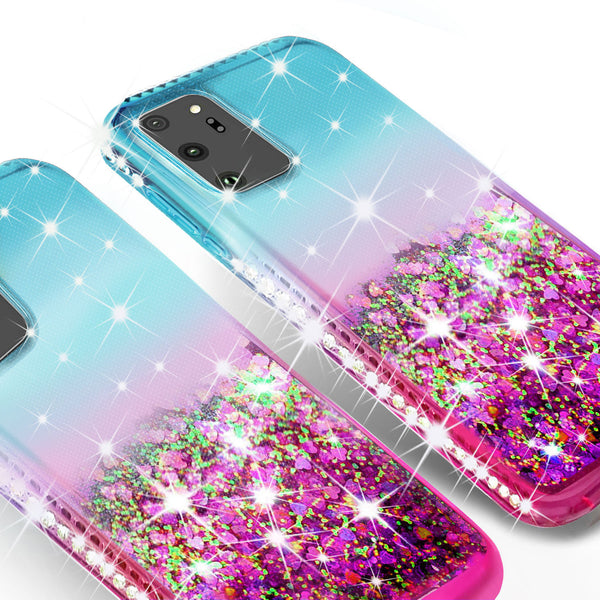 glitter phone case for samsung galaxy note 20 - teal/pink gradient - www.coverlabusa.com