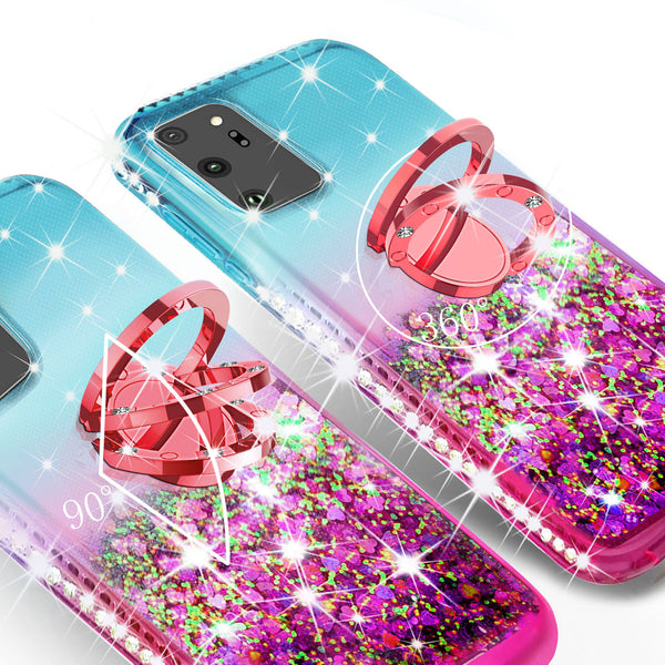 glitter phone case for samsung galaxy note 20 - teal/pink gradient - www.coverlabusa.com