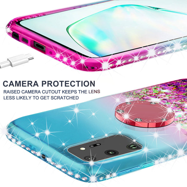 glitter phone case for samsung galaxy note 20 - teal/pink gradient - www.coverlabusa.com