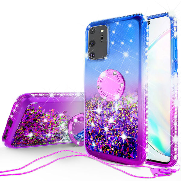 glitter phone case for samsung galaxy a51 5g - blue/purple gradient - www.coverlabusa.com