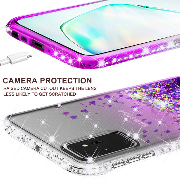 clear liquid phone case for samsung a51 5g - purple - www.coverlabusa.com