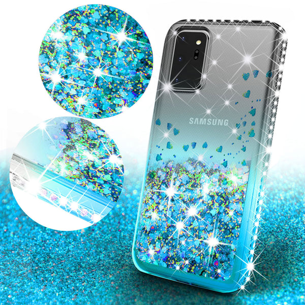 clear liquid phone case for samsung galaxy a71 5g - teal - www.coverlabusa.com