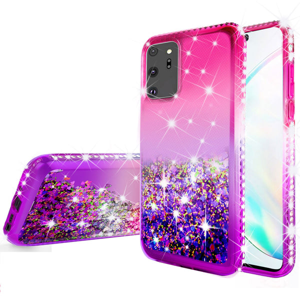 glitter phone case for samsung galaxy a71 5g - hot pink/purple gradient - www.coverlabusa.com