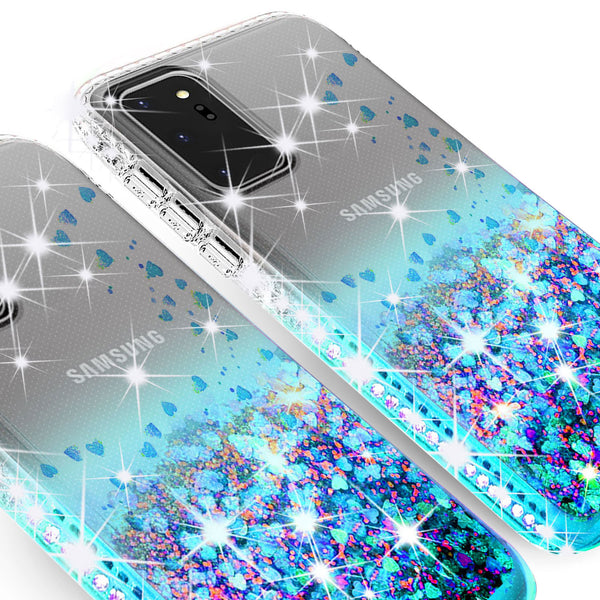 clear liquid phone case for samsung galaxy a51 5g - teal - www.coverlabusa.com