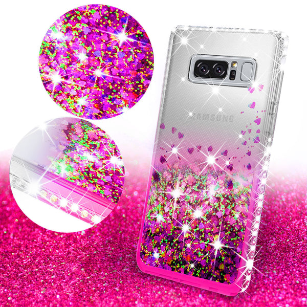 clear liquid phone case for samsung galaxy note 8 - hot pink - www.coverlabusa.com 