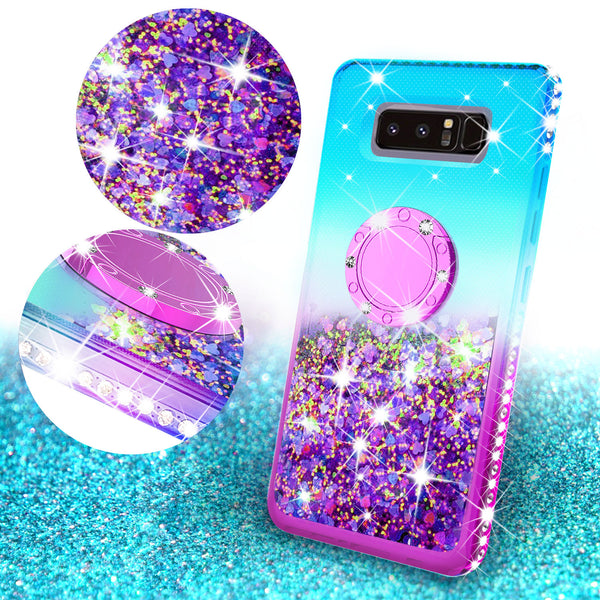 glitter ring phone case for samsung galaxy note 8 - teal gradient - www.coverlabusa.com 