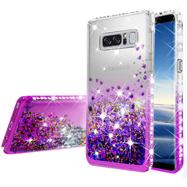 clear liquid phone case for samsung galaxy note 8 - purple - www.coverlabusa.com 