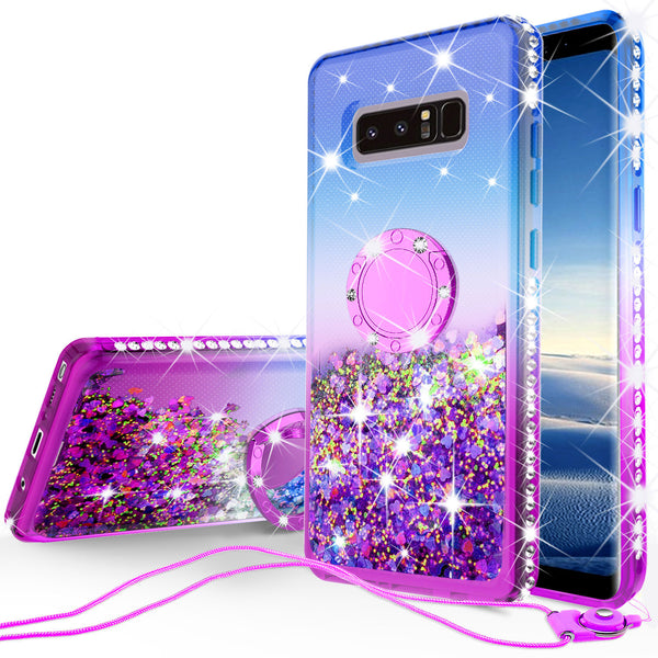 glitter ring phone case for samsung galaxy note 8 - blue gradient - www.coverlabusa.com 