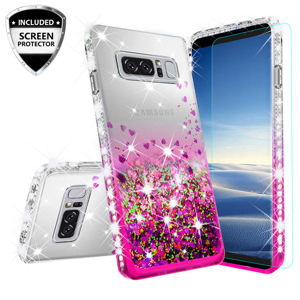 clear liquid phone case for samsung galaxy note 8 - hot pink - www.coverlabusa.com 