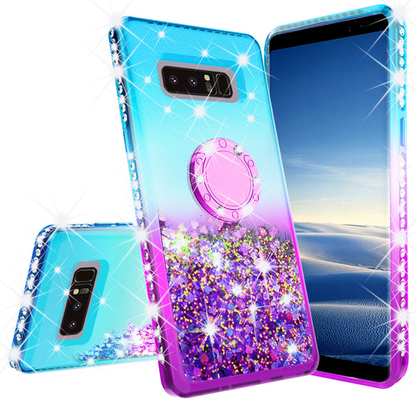 glitter ring phone case for samsung galaxy note 8 - teal gradient - www.coverlabusa.com 