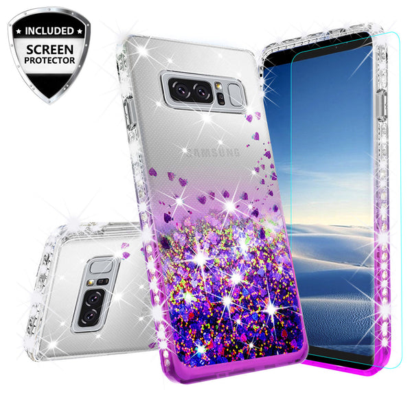 clear liquid phone case for samsung galaxy note 8 - purple - www.coverlabusa.com 