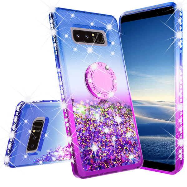 glitter ring phone case for samsung galaxy note 8 - blue gradient - www.coverlabusa.com 