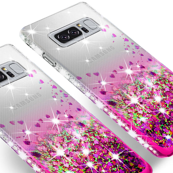 clear liquid phone case for samsung galaxy note 8 - hot pink - www.coverlabusa.com 