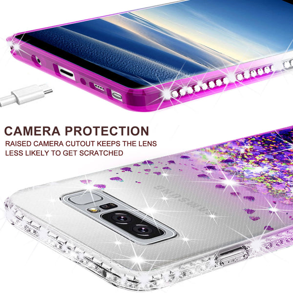 clear liquid phone case for samsung galaxy note 8 - purple - www.coverlabusa.com 