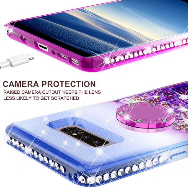 glitter ring phone case for samsung galaxy note 8 - blue gradient - www.coverlabusa.com 