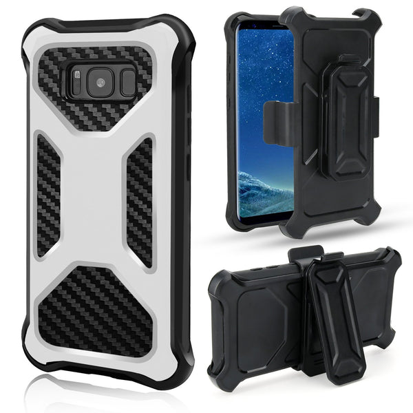 Samsung Galaxy Note 8 carbon fiber combo case - white - www.coverlabusa.com