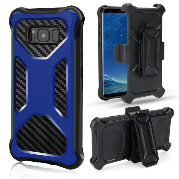 Samsung Galaxy Note 8 carbon fiber combo case - blue - www.coverlabusa.com