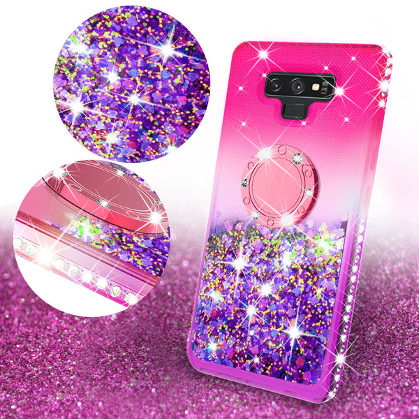 glitter ring phone case for samsung galaxy note 9 - pink gradient - www.coverlabusa.com 