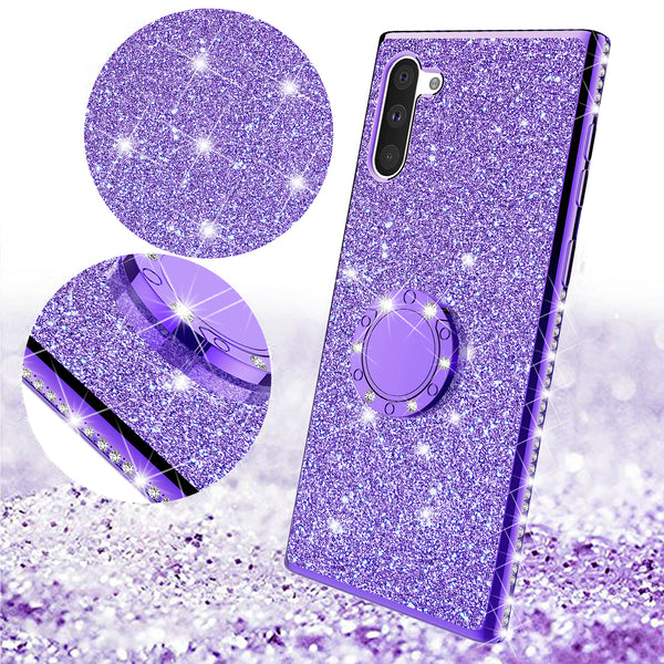 samsung galaxy note 10 glitter bling fashion case - purple - www.coverlabusa.com