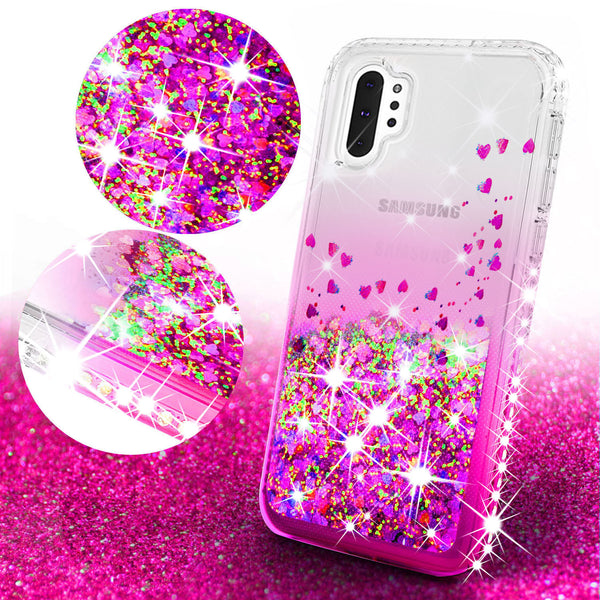 clear liquid phone case for samsung galaxy note 10 plus - hot pink - www.coverlabusa.com