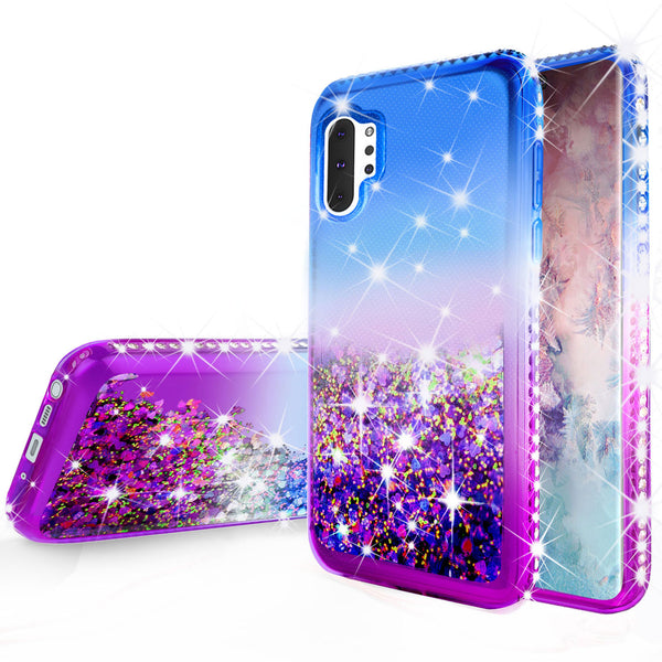 glitter phone case for samsung galaxy note 10 plus - blue/purple gradient - www.coverlabusa.com