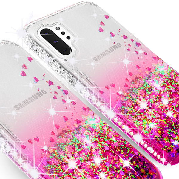 clear liquid phone case for samsung galaxy note 10 plus - hot pink - www.coverlabusa.com