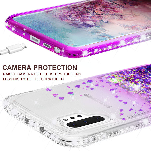 clear liquid phone case for samsung galaxy note 10 plus - purple - www.coverlabusa.com