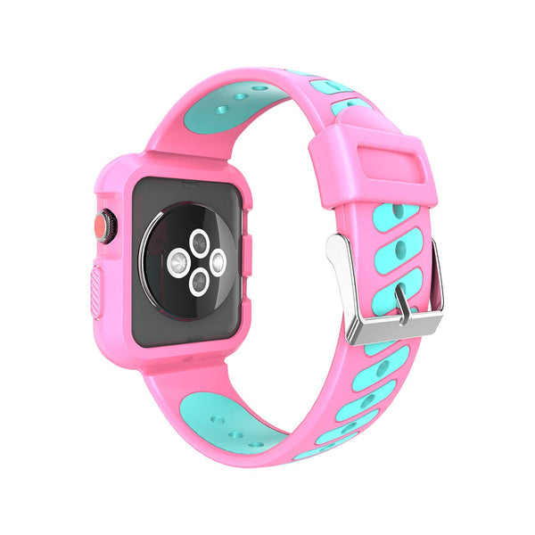 Nylon Sport Loop Replacement Strap for iWatch Apple Watch Series 3,Series 2, Series1,Hermes,Nike+- pink+teal - www.coverlabusa.com