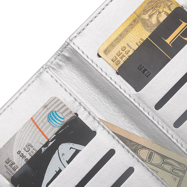 LG K20 Plus Case, LG K20 V, K10 2017 Glitter Wallet Case - Silver - www.coverlabusa.com