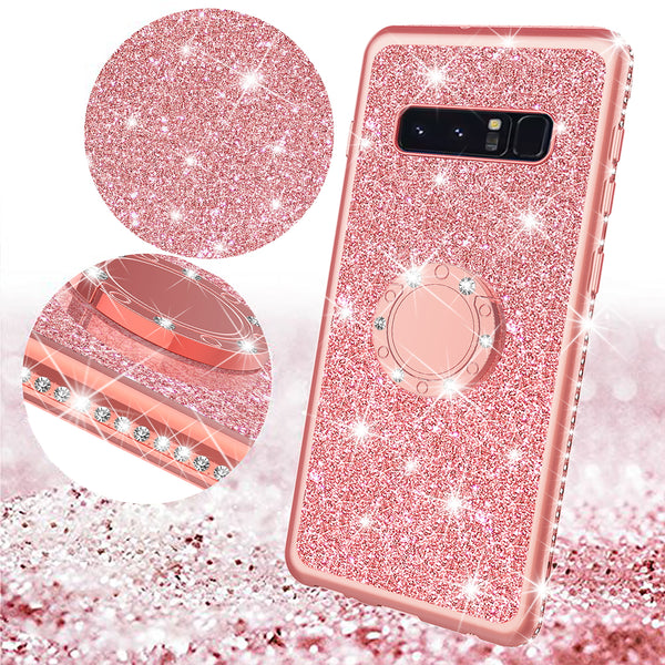 samsung galaxy s10 glitter bling fashion case - rose gold - www.coverlabusa.com