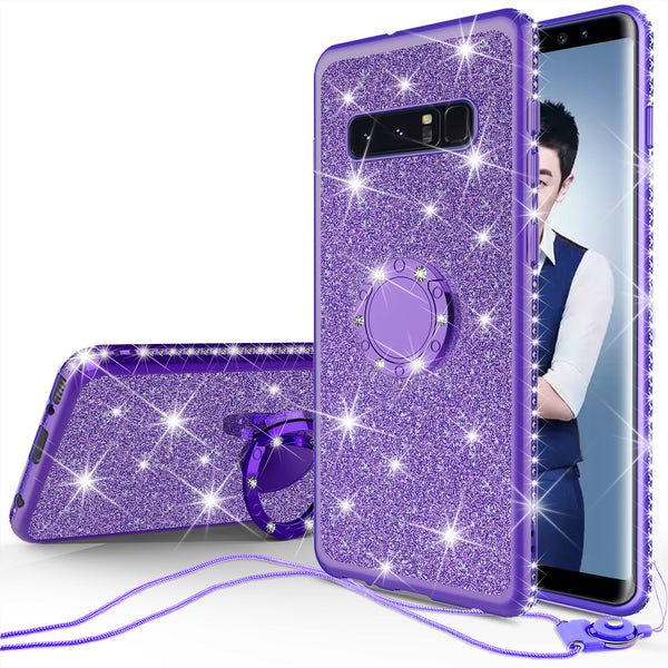 samsung galaxy s10 glitter bling fashion case - purple - www.coverlabusa.com