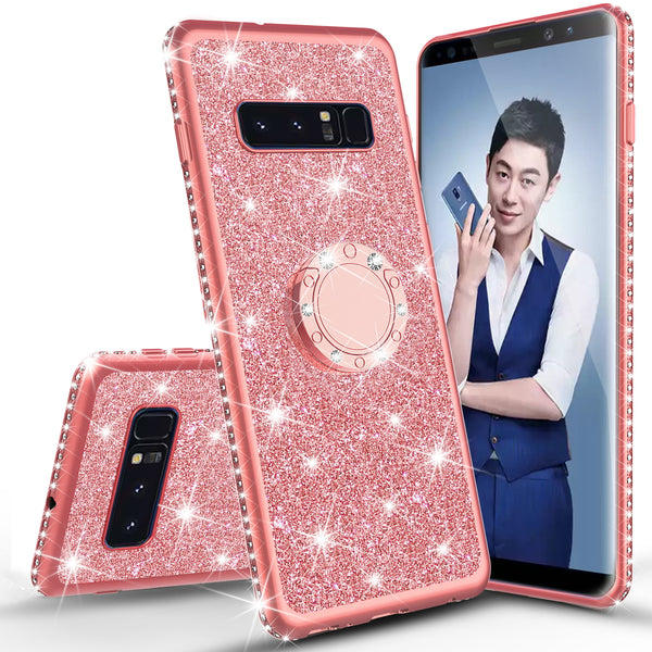 samsung galaxy s10 glitter bling fashion case - rose gold - www.coverlabusa.com