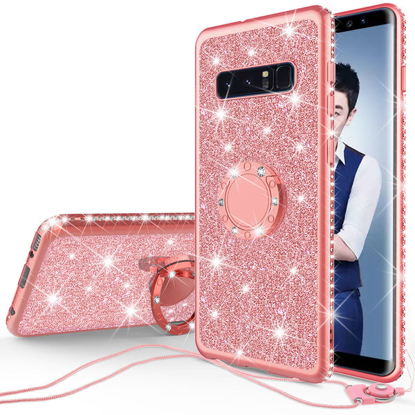 samsung galaxy s10 glitter bling fashion case - rose gold - www.coverlabusa.com