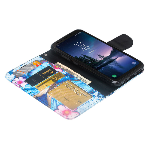 Samsung Galaxy S8 Active Wallet Case - blue butterfly - www.coverlabusa.com