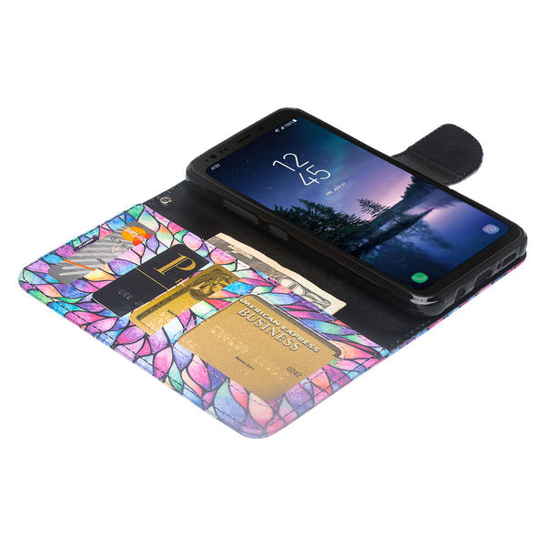 Samsung Galaxy S8 Active Wallet Case - rainbow flower - www.coverlabusa.com