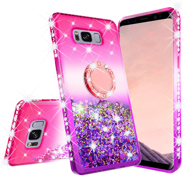 glitter ring phone case for samsung galaxy S8 plus - pink gradient - www.coverlabusa.com