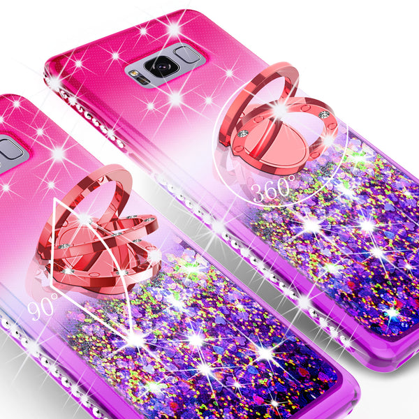 glitter ring phone case for samsung galaxy S8 plus - pink gradient - www.coverlabusa.com