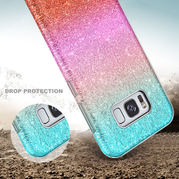 samsung galaxy s8 glitter case - teal - www.coverlabusa.com