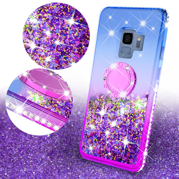 glitter ring phone case for samsung galaxy s9- blue gradient - www.coverlabusa.com 