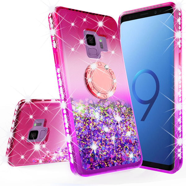 glitter ring phone case for samsung galaxy s9 plus - pink gradient - www.coverlabusa.com 