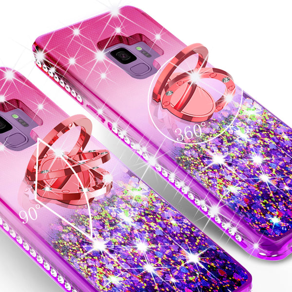 glitter ring phone case for samsung galaxy s9 plus - pink gradient - www.coverlabusa.com 