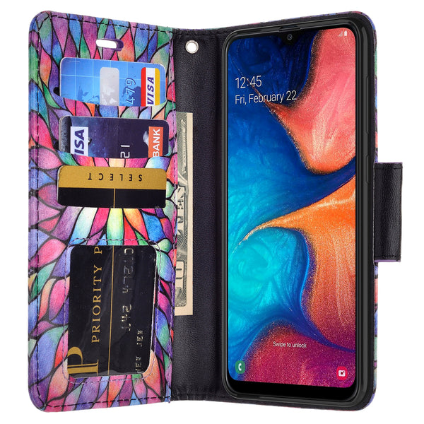 alcatel 3v (2019) wallet case - rainbow flower - www.coverlabusa.com