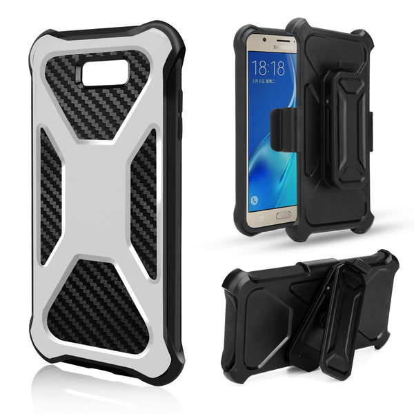 Galaxy J7(2017) Carbon Fiber combo case - White - www.coverlabusa.com