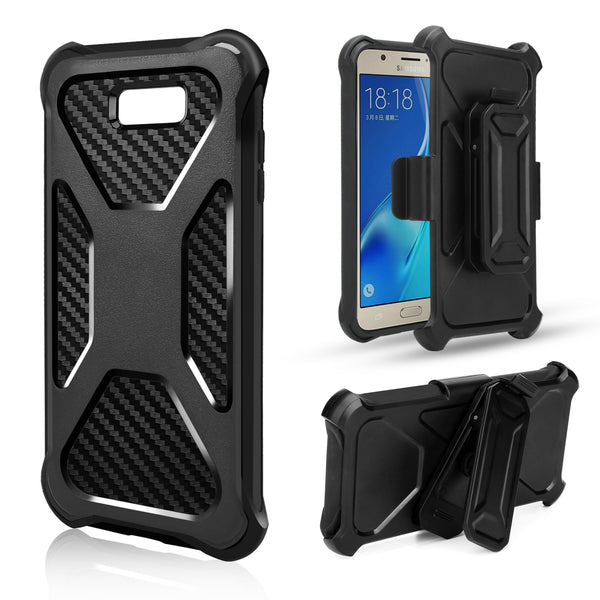 Galaxy J7(2017) Carbon Fiber combo case - Black - www.coverlabusa.com