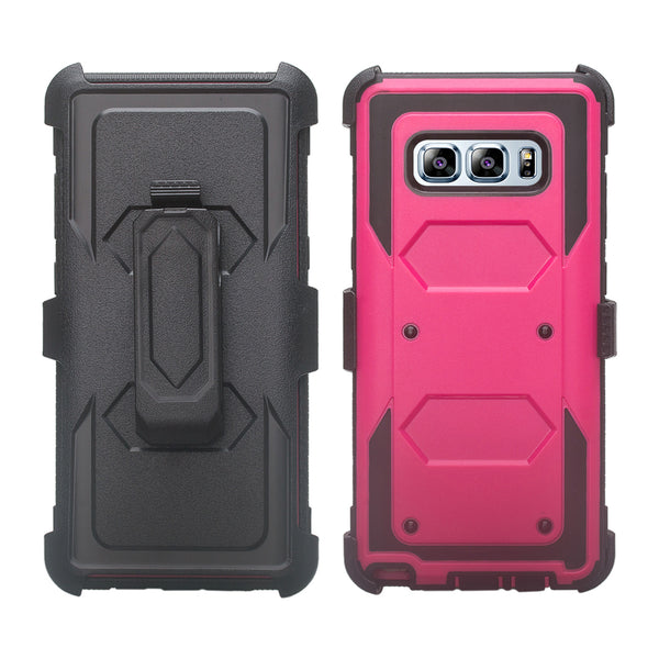 samsung galaxy note 8 heavy duty hybrid holster case - hot pink - www.coverlabusa.com
