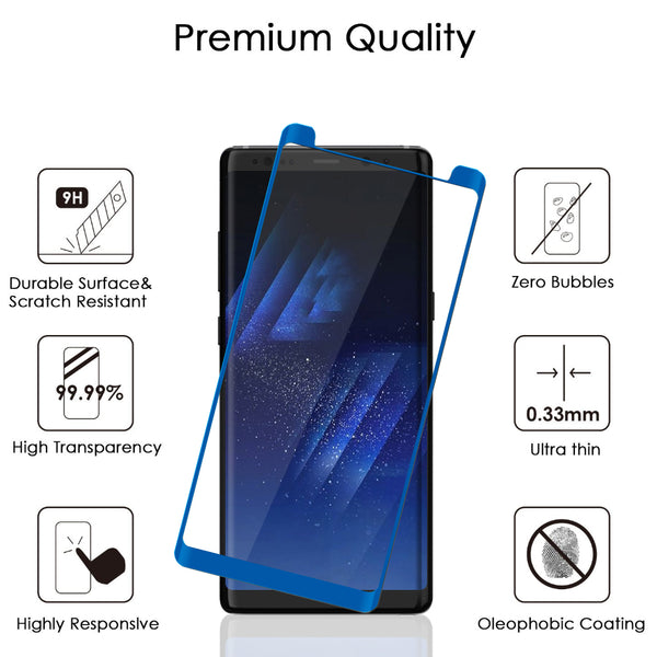 samsung galaxy note 8 screen protector tempered glass - blue - www.coverlabusa.com
