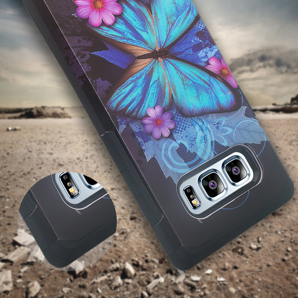 samsung galaxy note 8 hybrid case - blue butterfly - www.coverlabusa.com