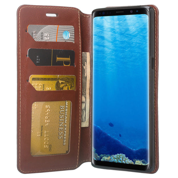Galaxy Note 8 Wallet Case - brown - www.coverlabusa.com