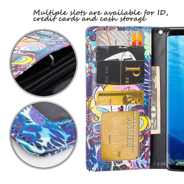 Samsung Galaxy Note 8 Wallet Case - Rainbow Unicorn - www.coverlabusa.com